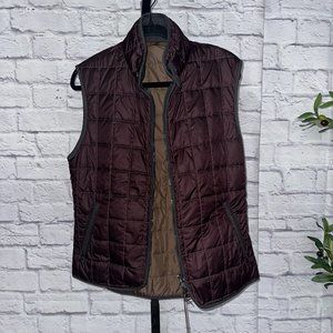 Waterville Water Repellent Quilted Nylon Vest in Dark Burgundy - New with Tags